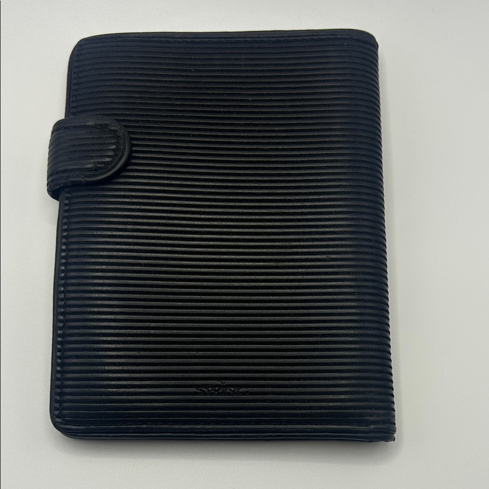 SWING Black Textured Magnetic closure Passport Travel Wallet - Picture 2 of 5